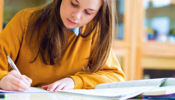 girl studying image